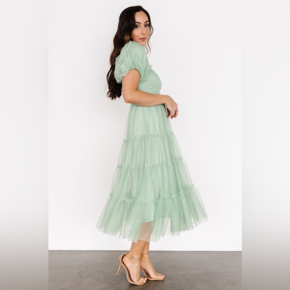 Pinkblush tulle mint sage midi dress nwt - Picture 2 of 7